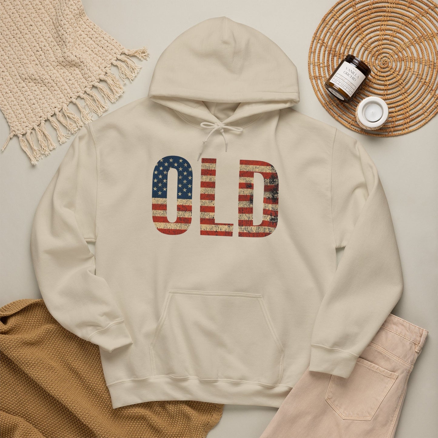 OLD American Flag Retro Graphic Hoodie Men's Heavy Blend™ Hooded Sweatshirt
