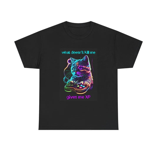 Gaming Graphic Tshirt Gamer Kitty XP Skins Unisex Heavy Cotton Tee