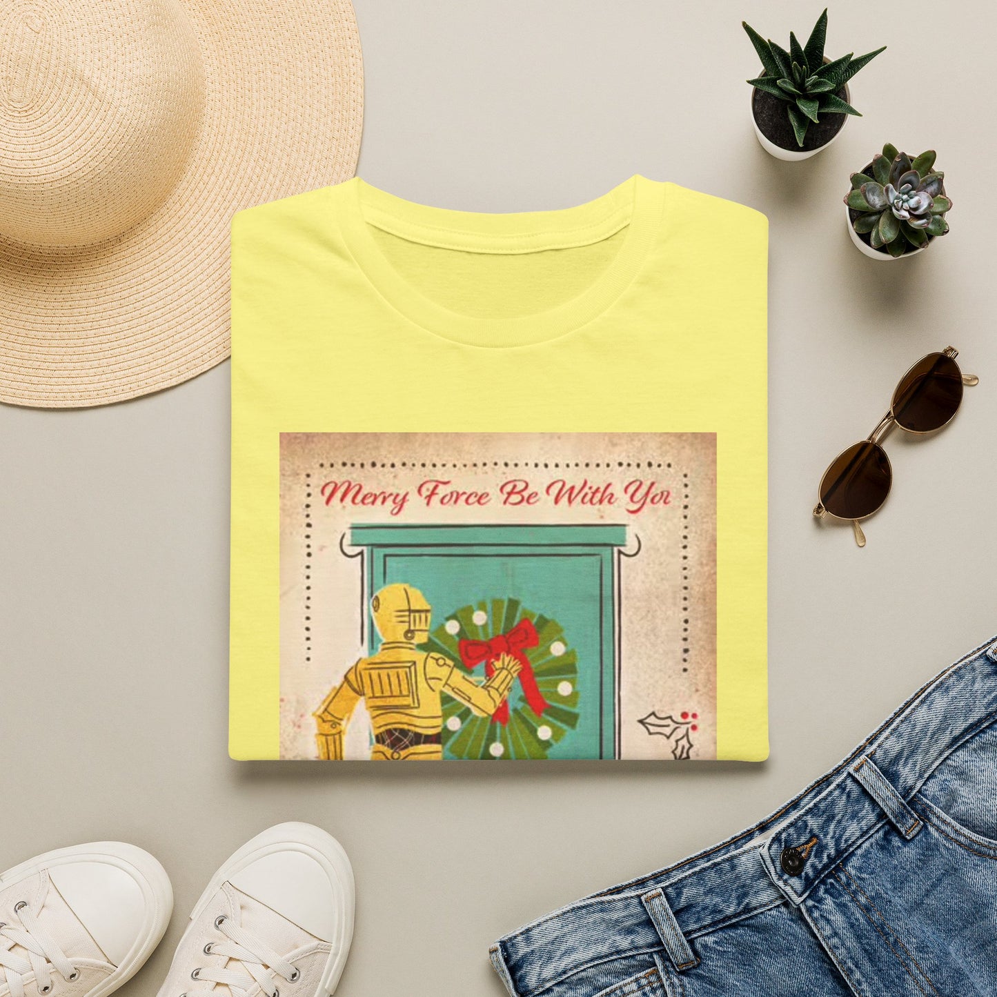 Merry Force Be With You Graphic T Shirt Vintage Star wars Christmas holidays
