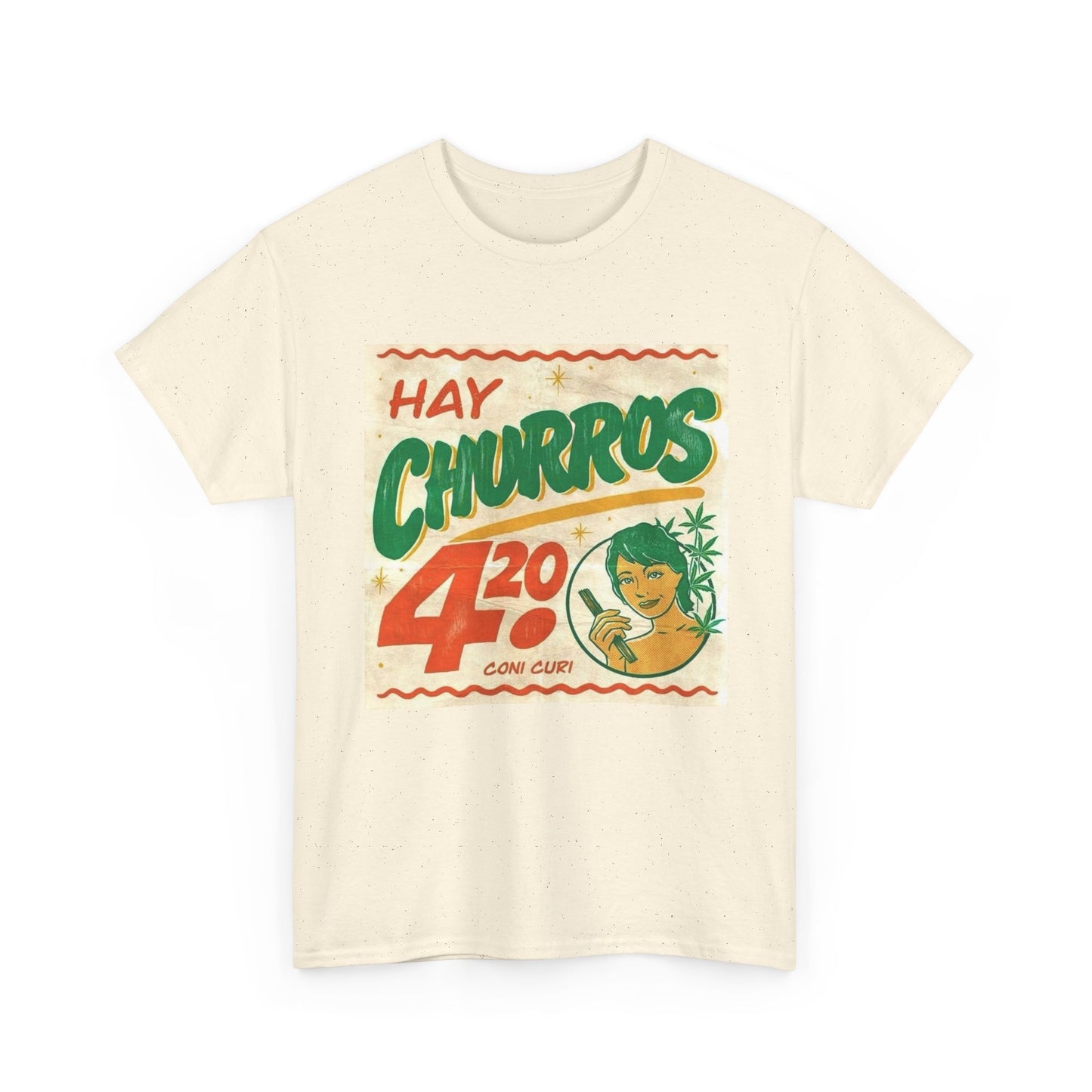 Hay Churros Funny Weed Vintage Graphic T Shirt Unisex Heavy Cotton Tee Gift
