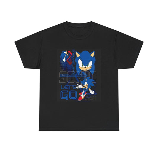 Sonic Tshirt Retro Gaming Graphic Gamer Unisex Heavy Cotton Tee