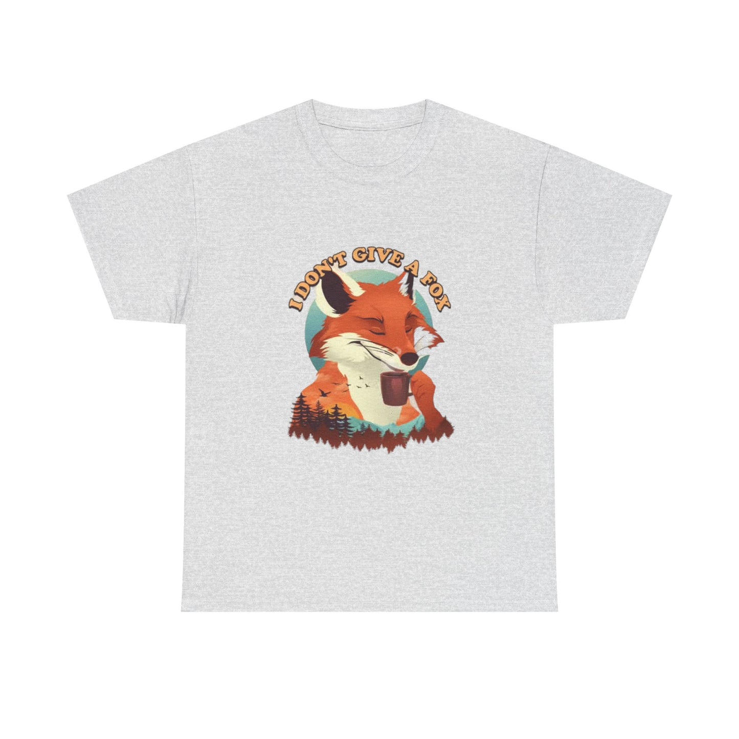 I Dont Give A Fox Shirt Funny Animal Graphic Jokes Comedy Gift Unisex Heavy
