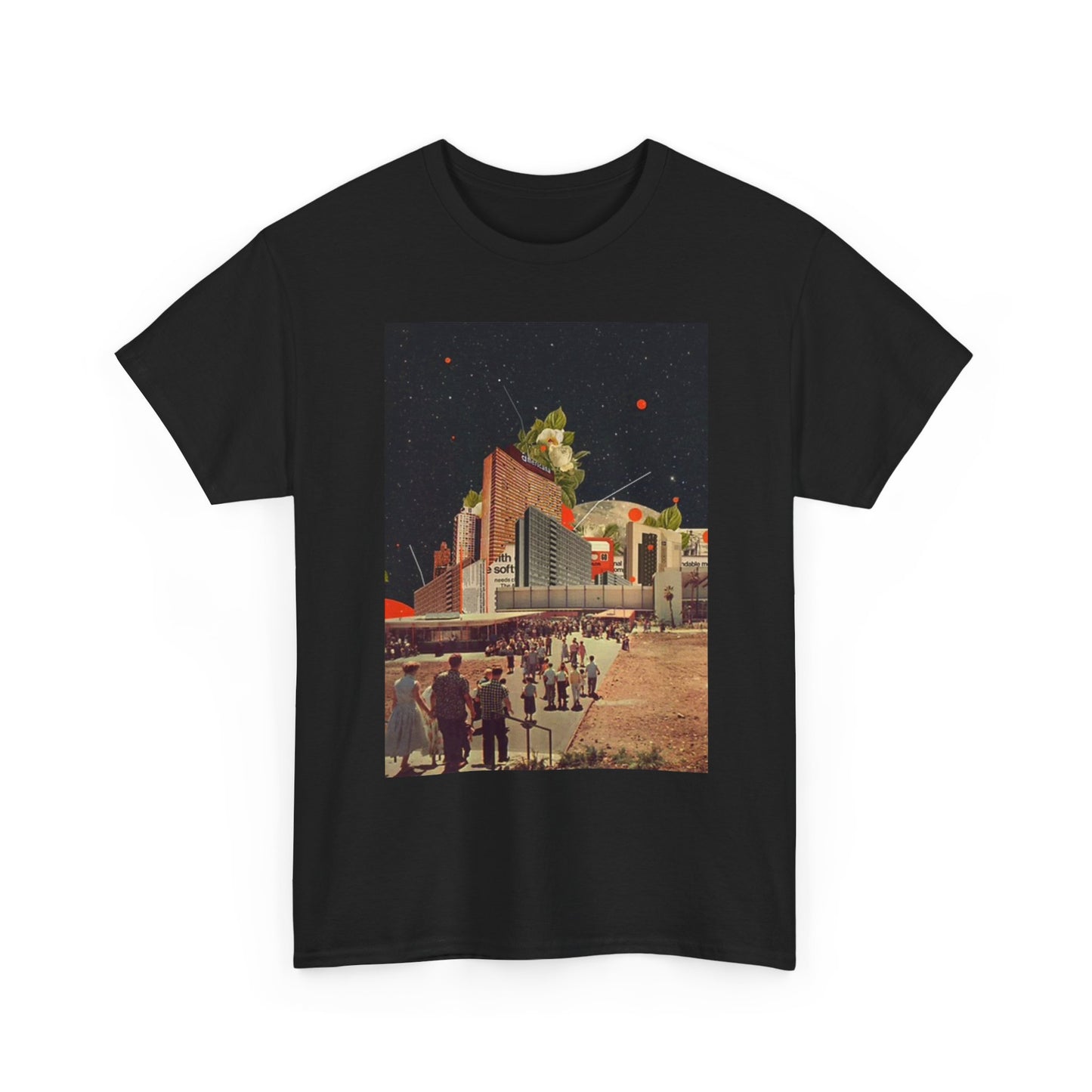 Outer Space Graphic T Shirt Vintage Futuristic Unisex Heavy Cotton Tee