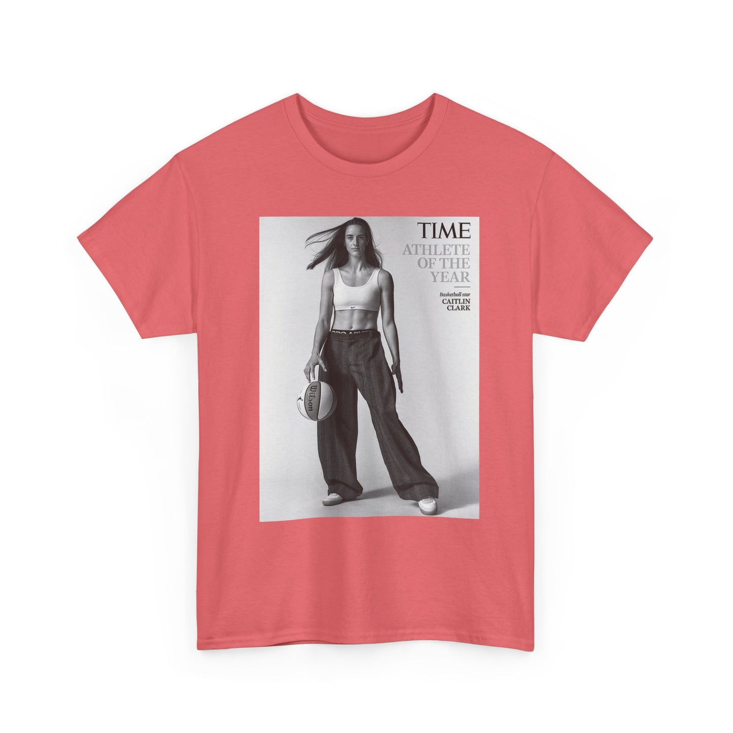 Caitlyn Clark Basketball Cover Graphic T Shirt S-5XL Unisex Heavy Cotton Tee
