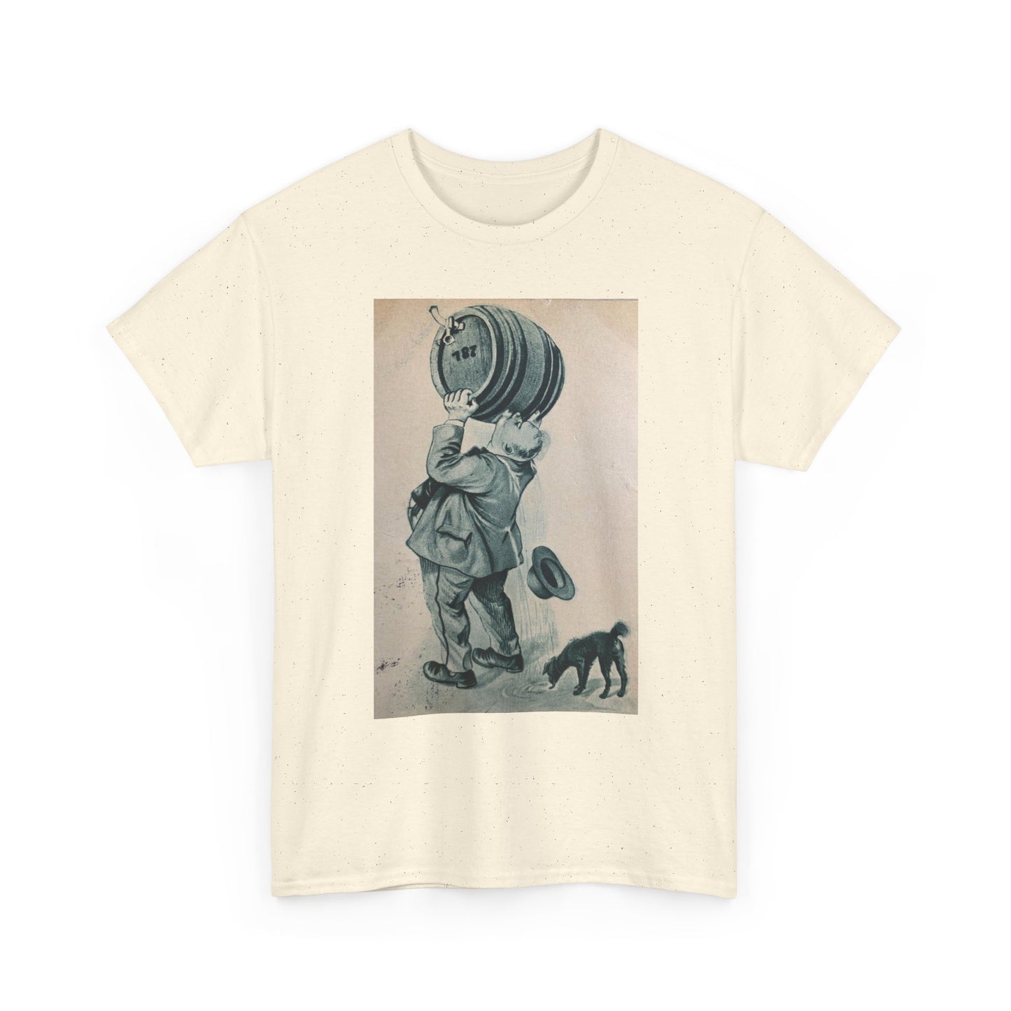 Funny Beer Keg Poster Retro T Shirt Unisex Heavy Cotton Tee Gift
