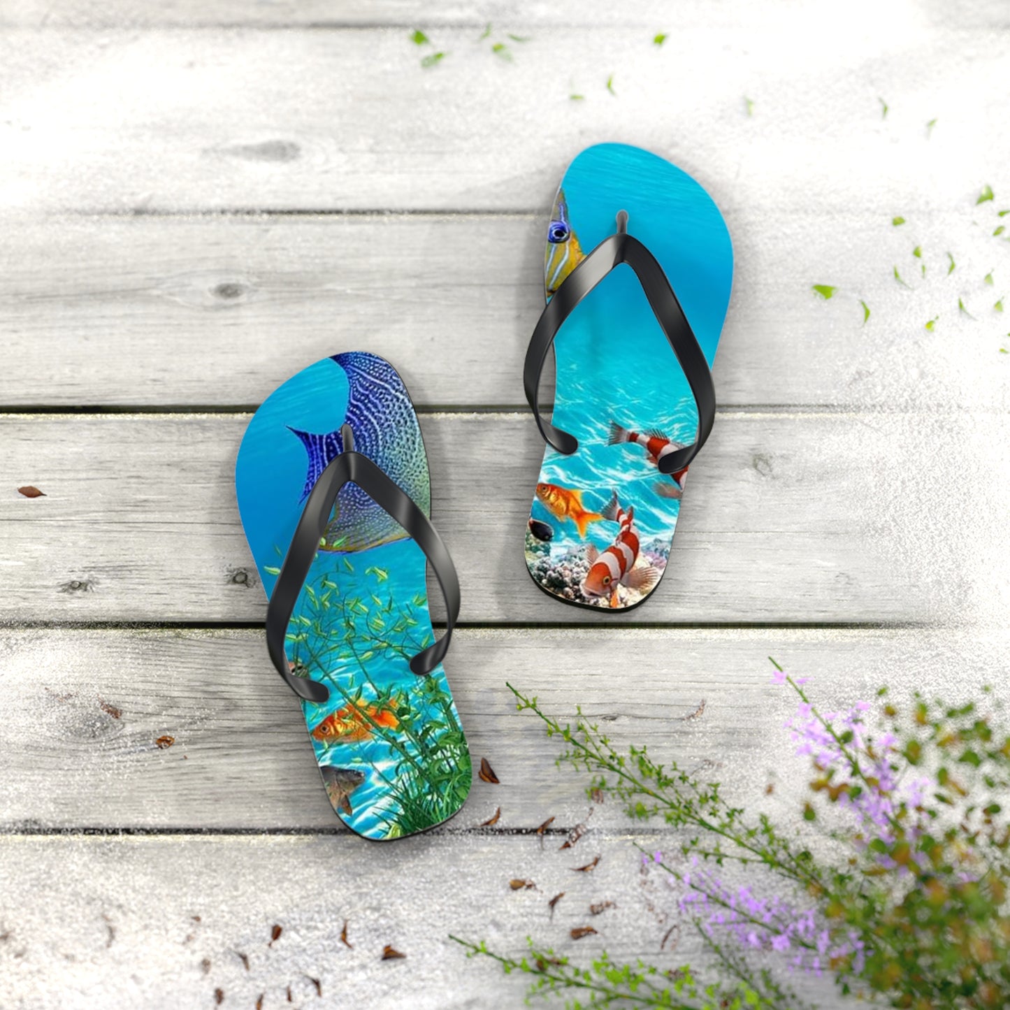 WAVES And SUN Co Sandals Ocean - Flip Flops -Slides Summer Beach BRAND NEW