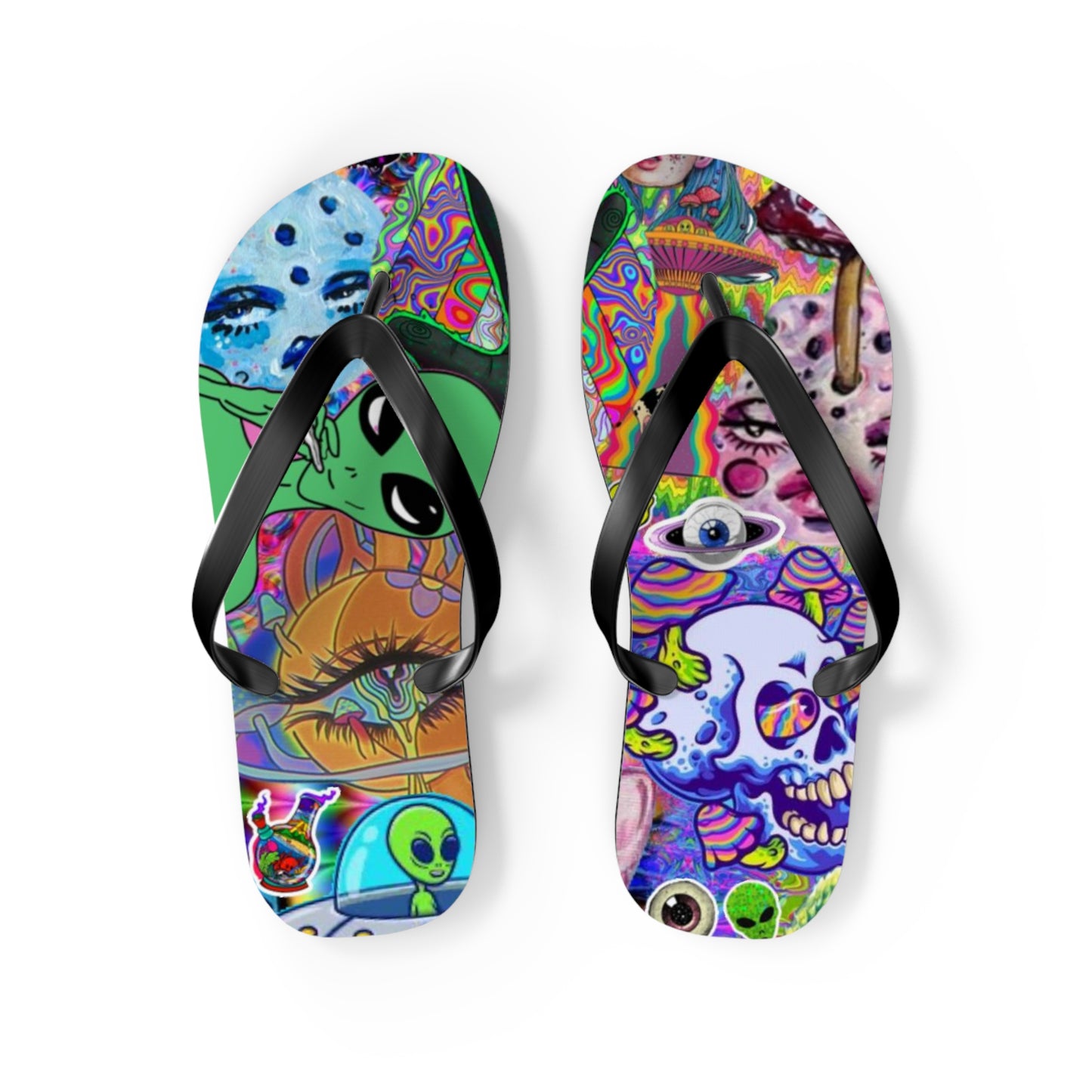 Alien Graphic Flip Flops, Sandals Slides, Summer Footwear, Brand New