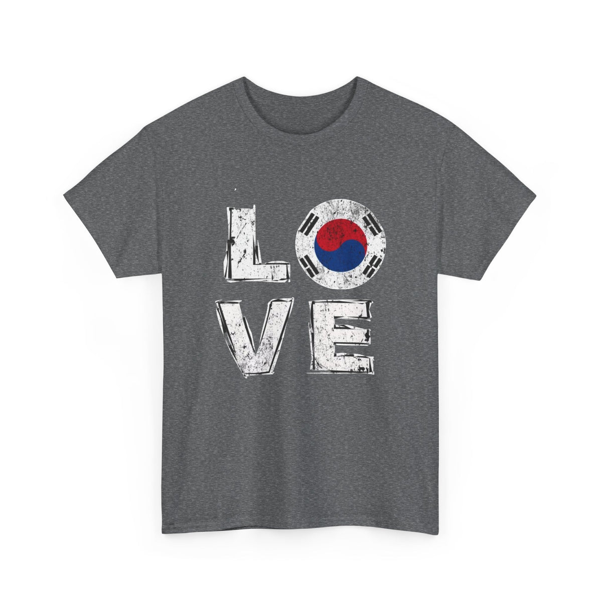 Love South Korea Graphic T Shirt Men's Heavy Cotton Tee