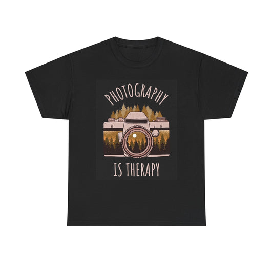 Photography Is My therapy Graphic T Shirt Unisex Heavy Cotton Tee