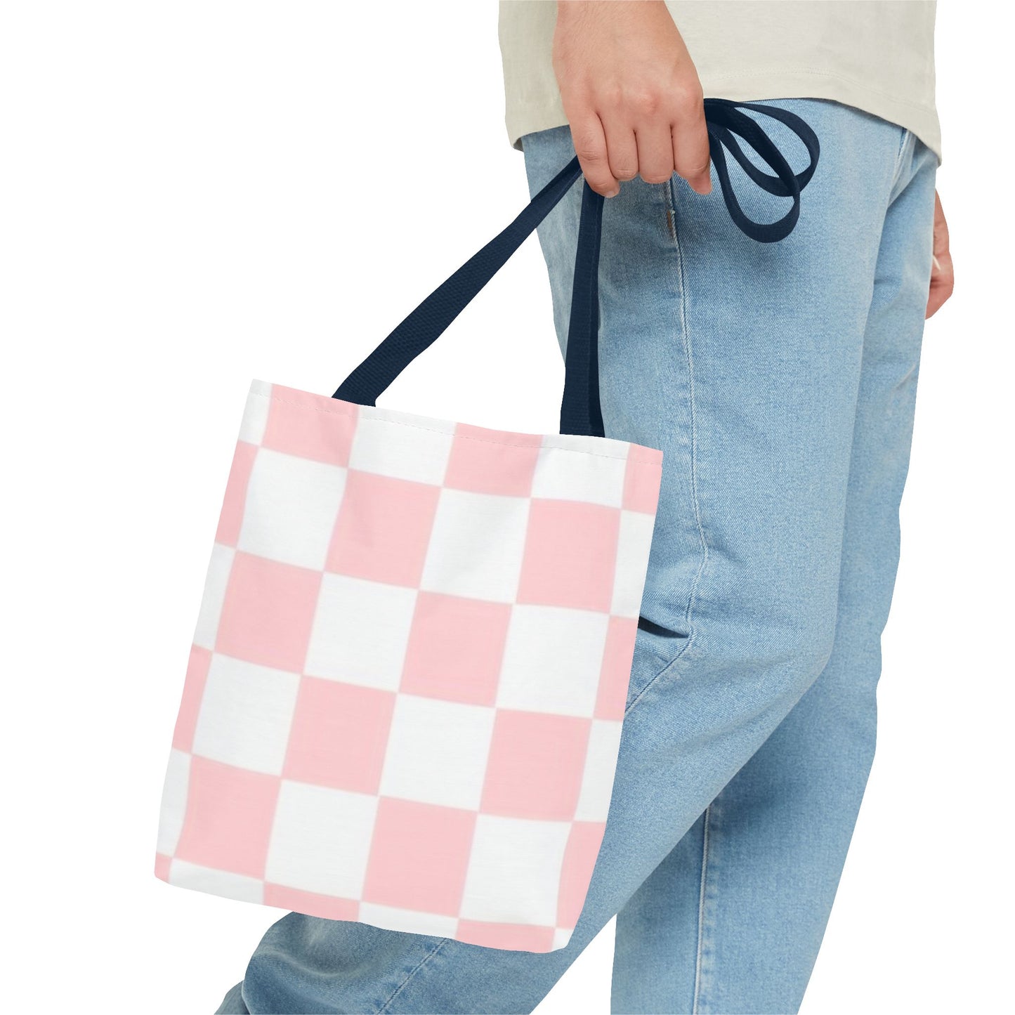 Pink Checkered All Over Print BRAND NEW Purse - Pocketbook - Travel Tote Bag
