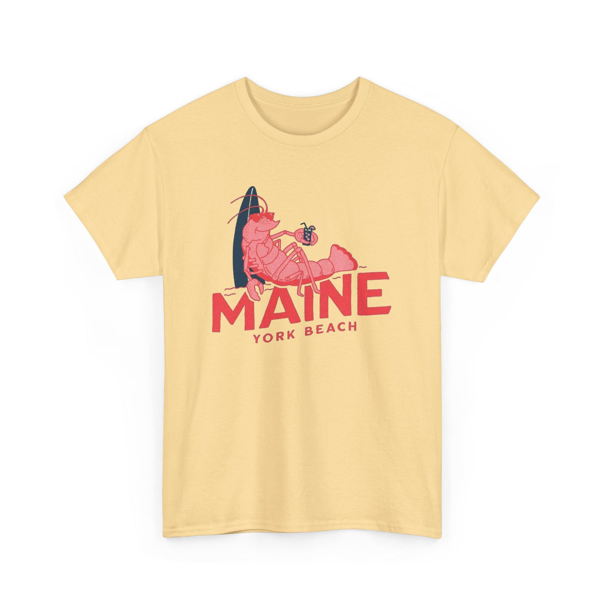 Maine York Beach Lobster Tee | Coastal Vacation Shirt Men's Graphic T Shirt