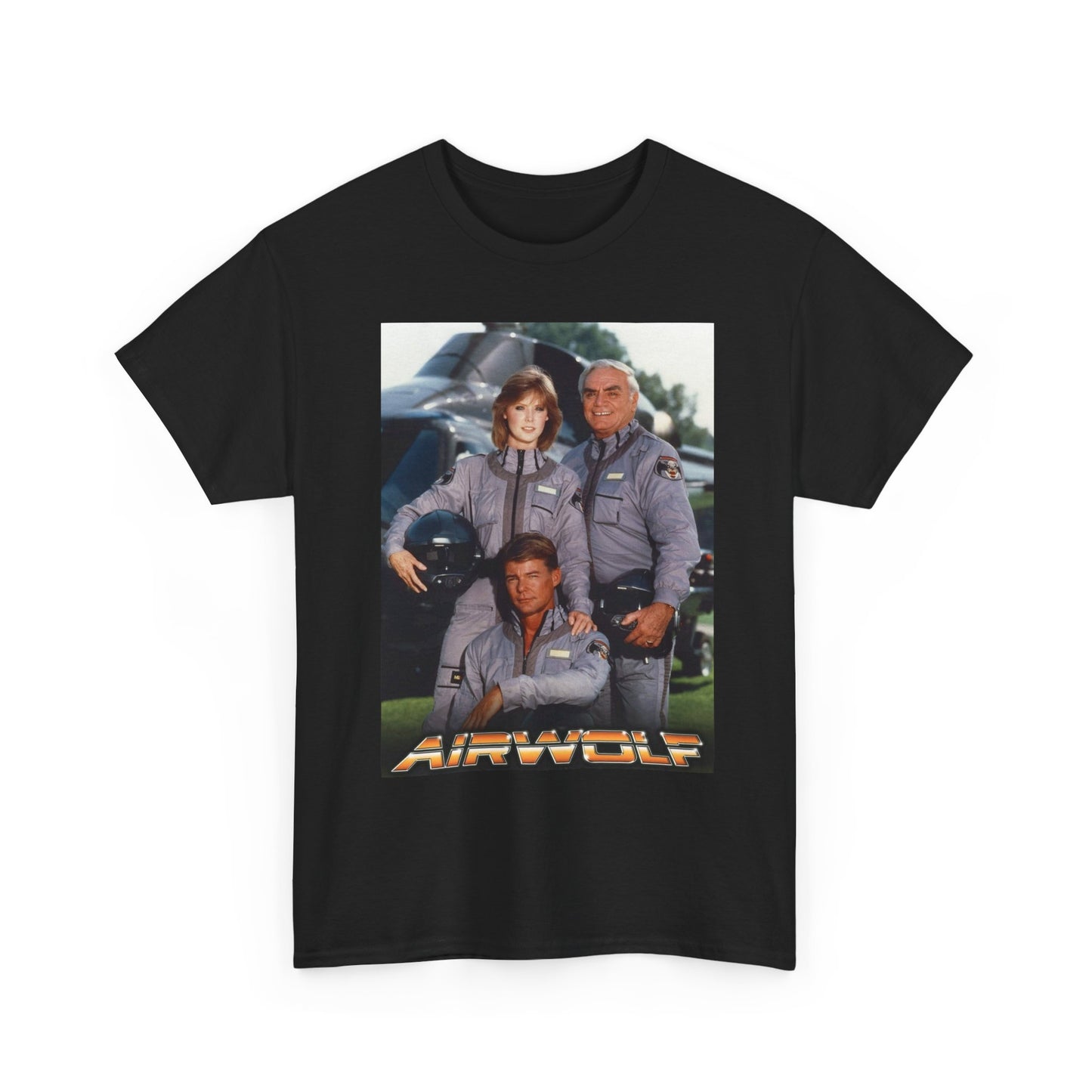 Airwolf Graphic T Shirt Vintage 90s Tv Series Retro Unisex Heavy Cotton Tee