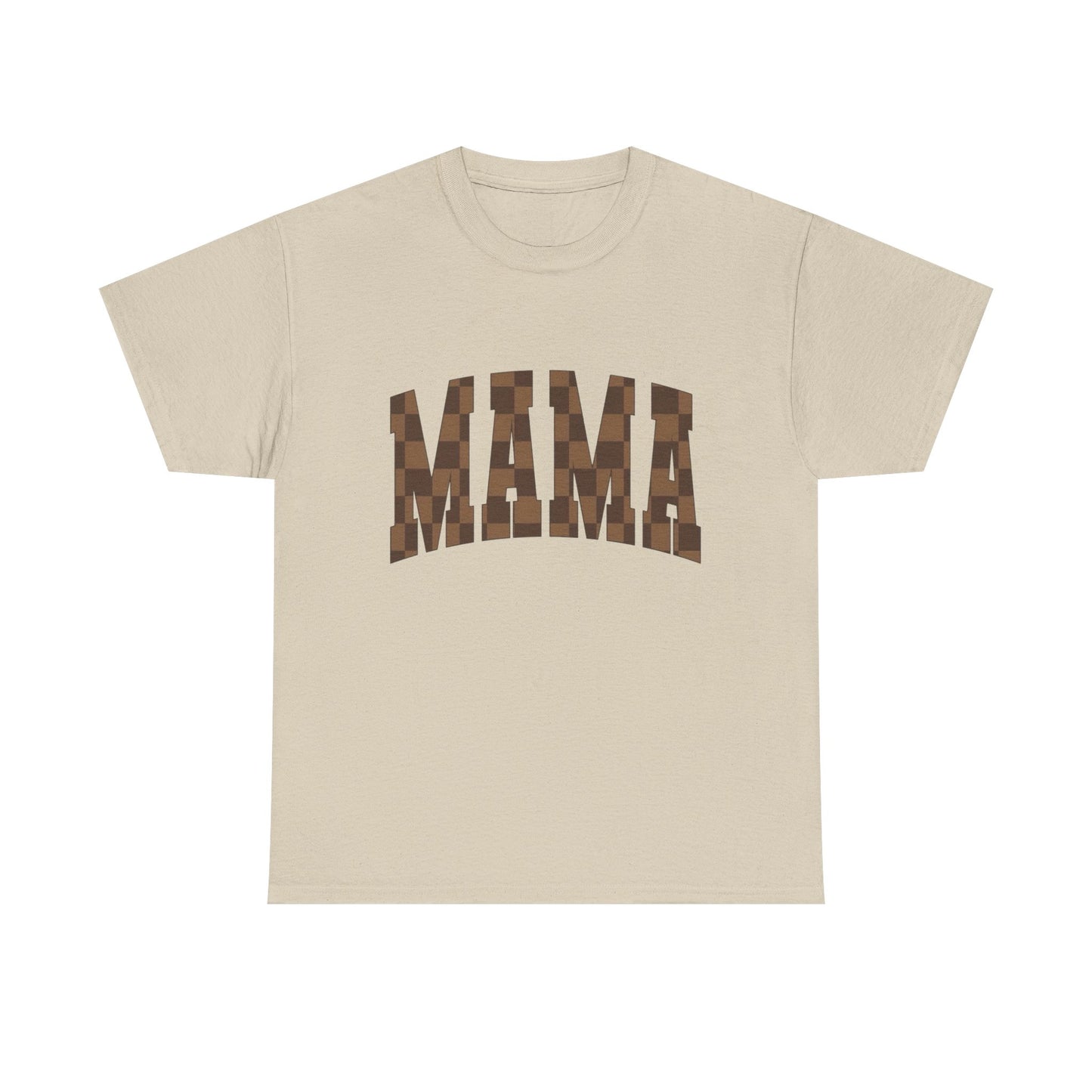 Mama Brown Checkered Pattern Graphic T Shirt NEW ADULT