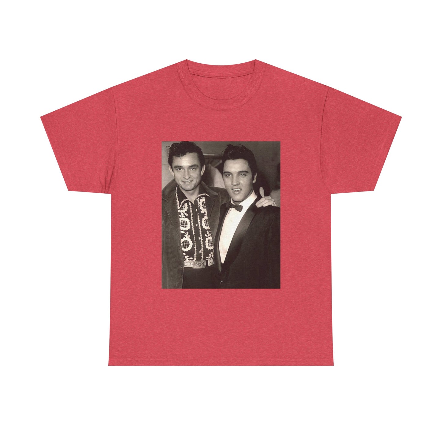 Elvis And Johnny cash shirt vintage graphic art black and white Heavy Cotton