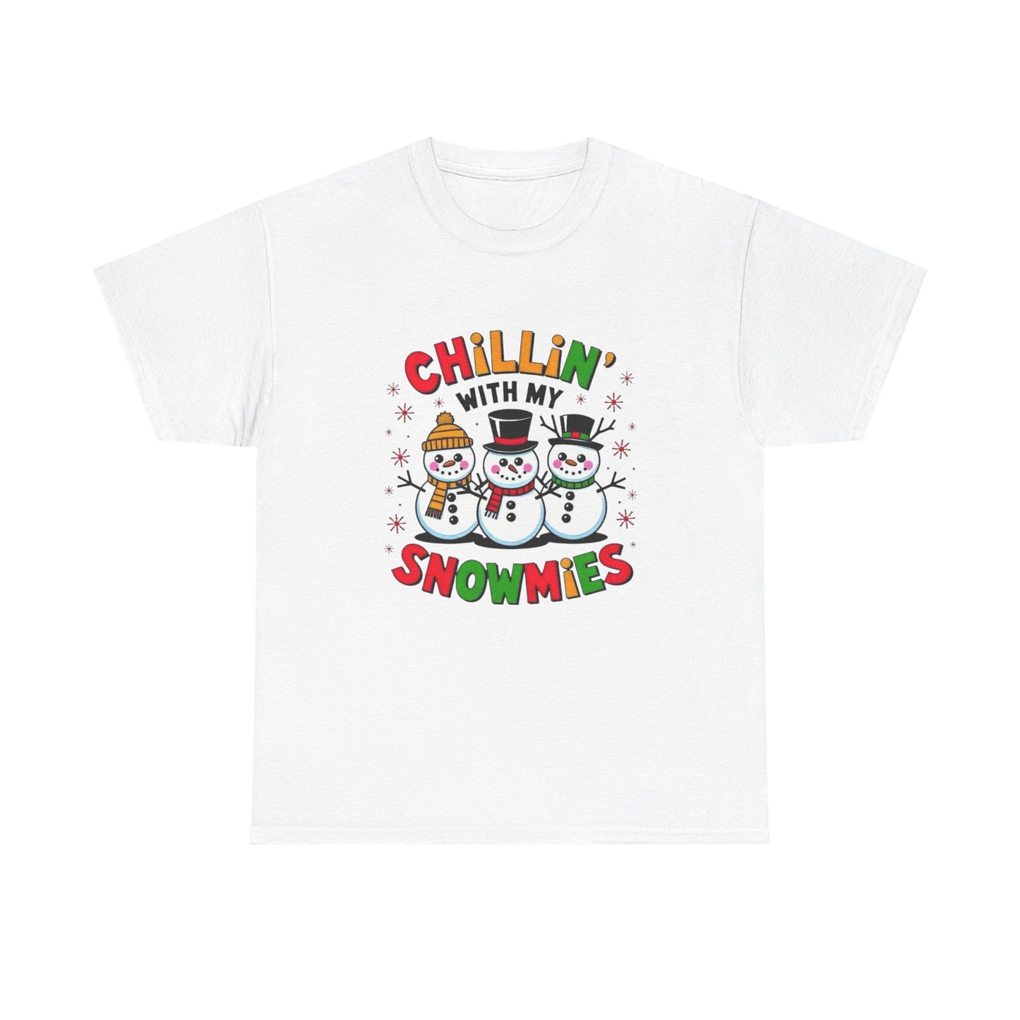 Chilling With My Snowmies Snowmen Christmas Graphic T Shirt ADULT NEW