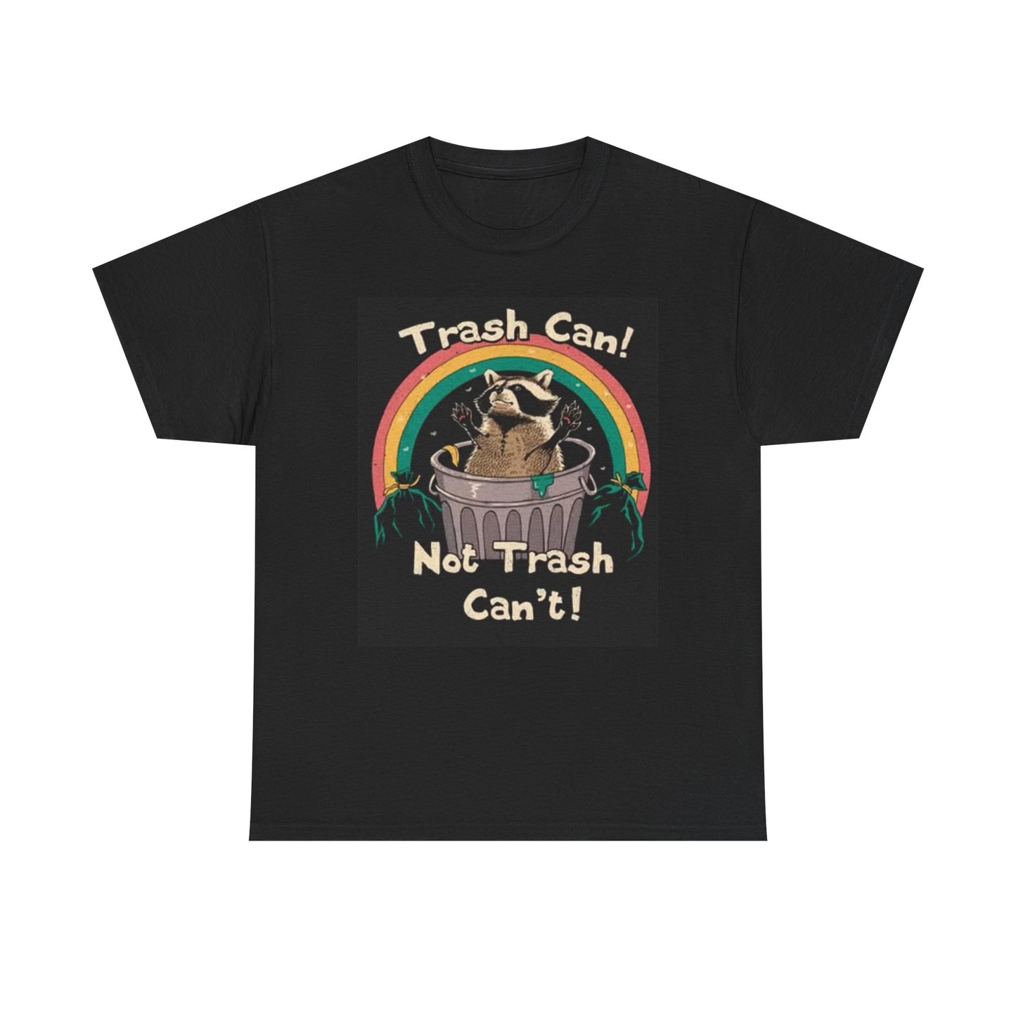 Funny Racoon Graphic T Shirt Trash Can Jokes Unisex Heavy Cotton Tee