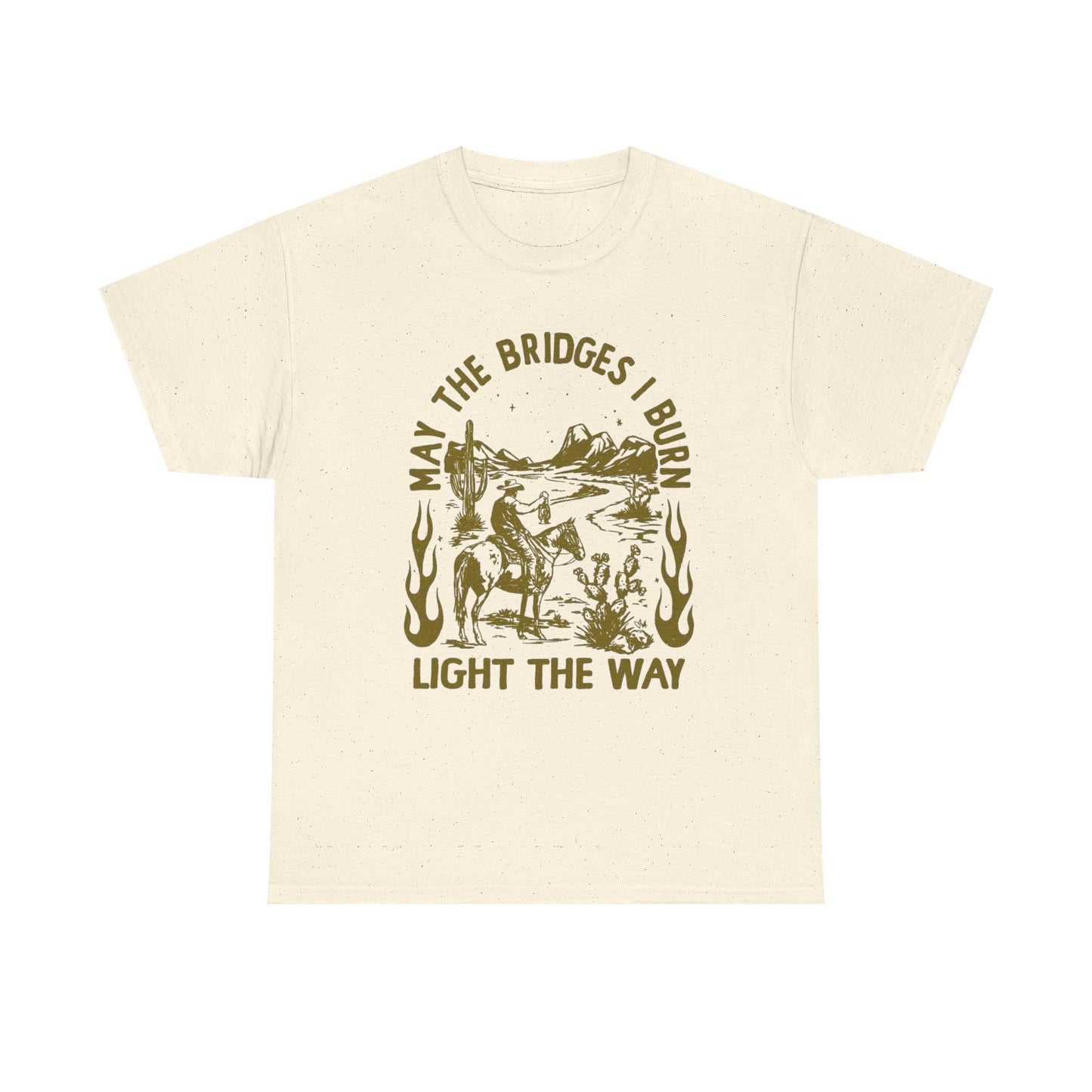 Burnt Bridges Light The Way Graphic T Shirt Unisex Heavy Cotton Tee