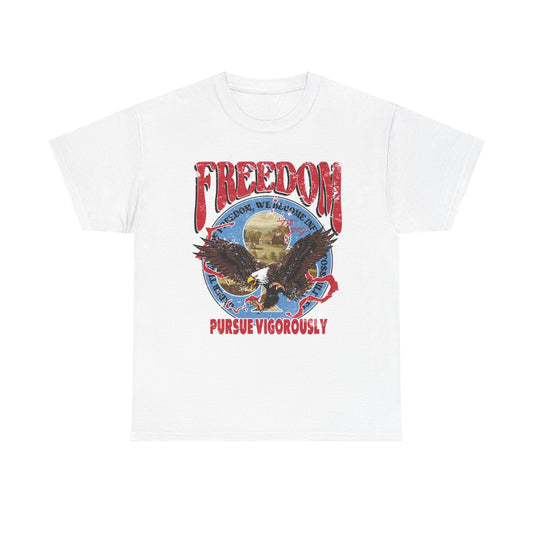 Freedom Purse Vigorously Graphic T Shirt Retro Eagle Unisex Heavy Cotton Tee