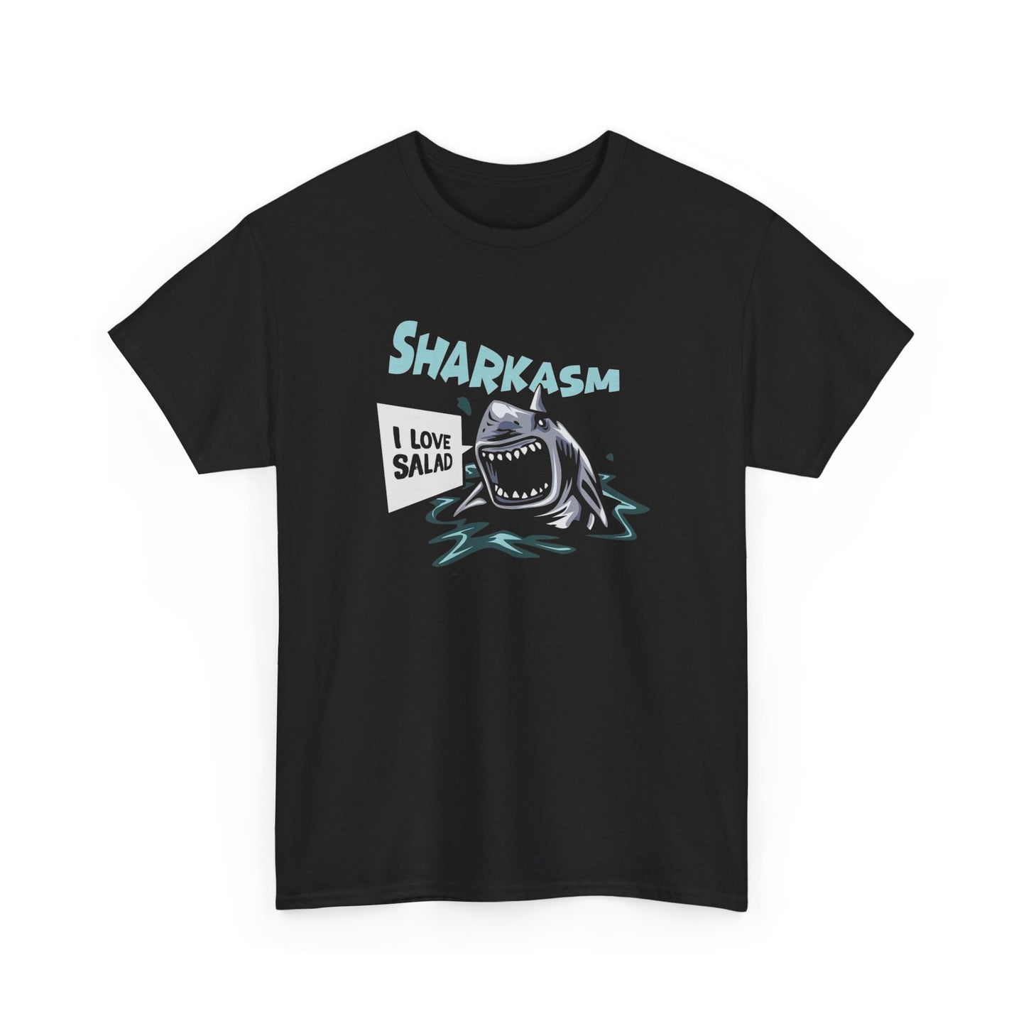 Sharkasm Funny Great White Graphic T-Shirt Comfy Cotton Tee Brand NEW