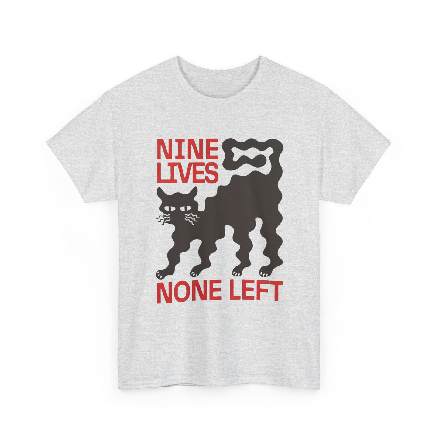 Nine Lives None Left Cat Vintage Graphic T-Shirt, Unisex Cotton Shirt