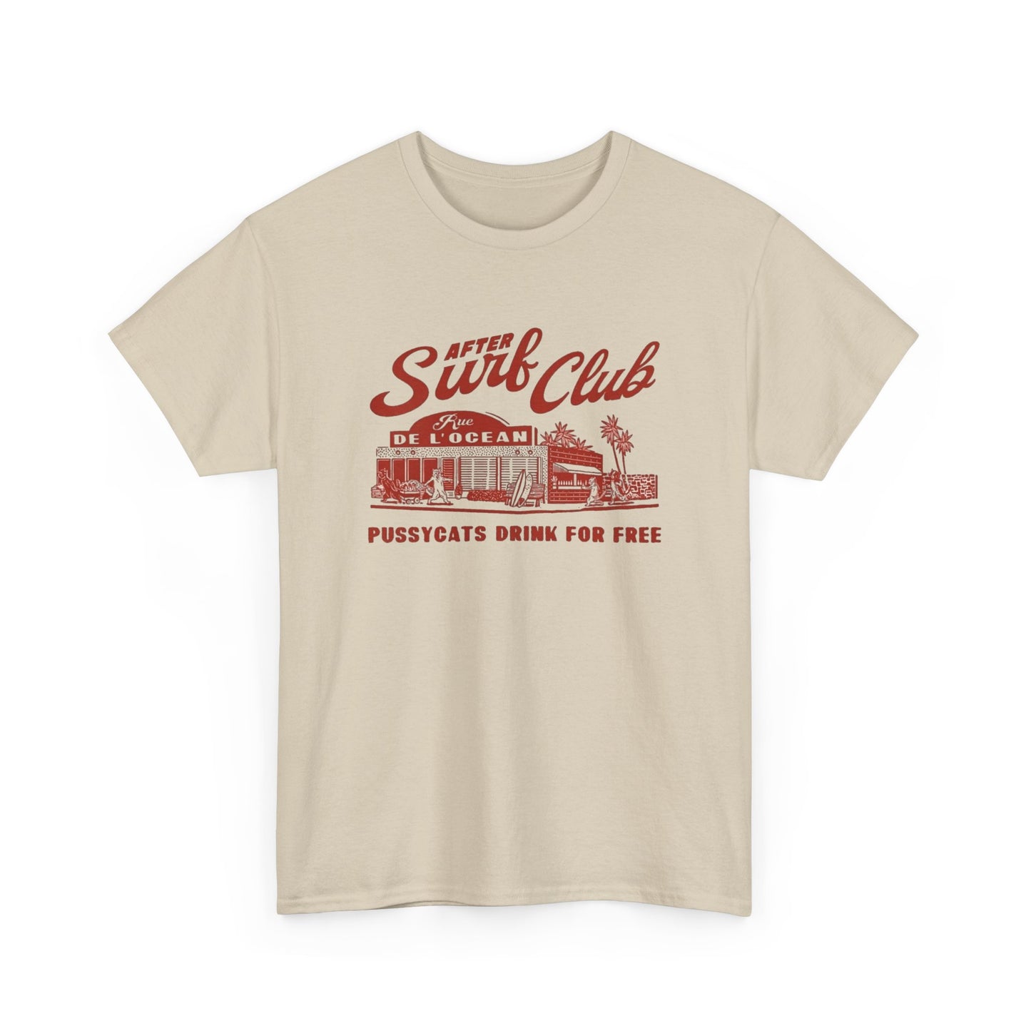 Surf Club Graphic T Shirt NEW Vintage Unisex Heavy Cotton Tee
