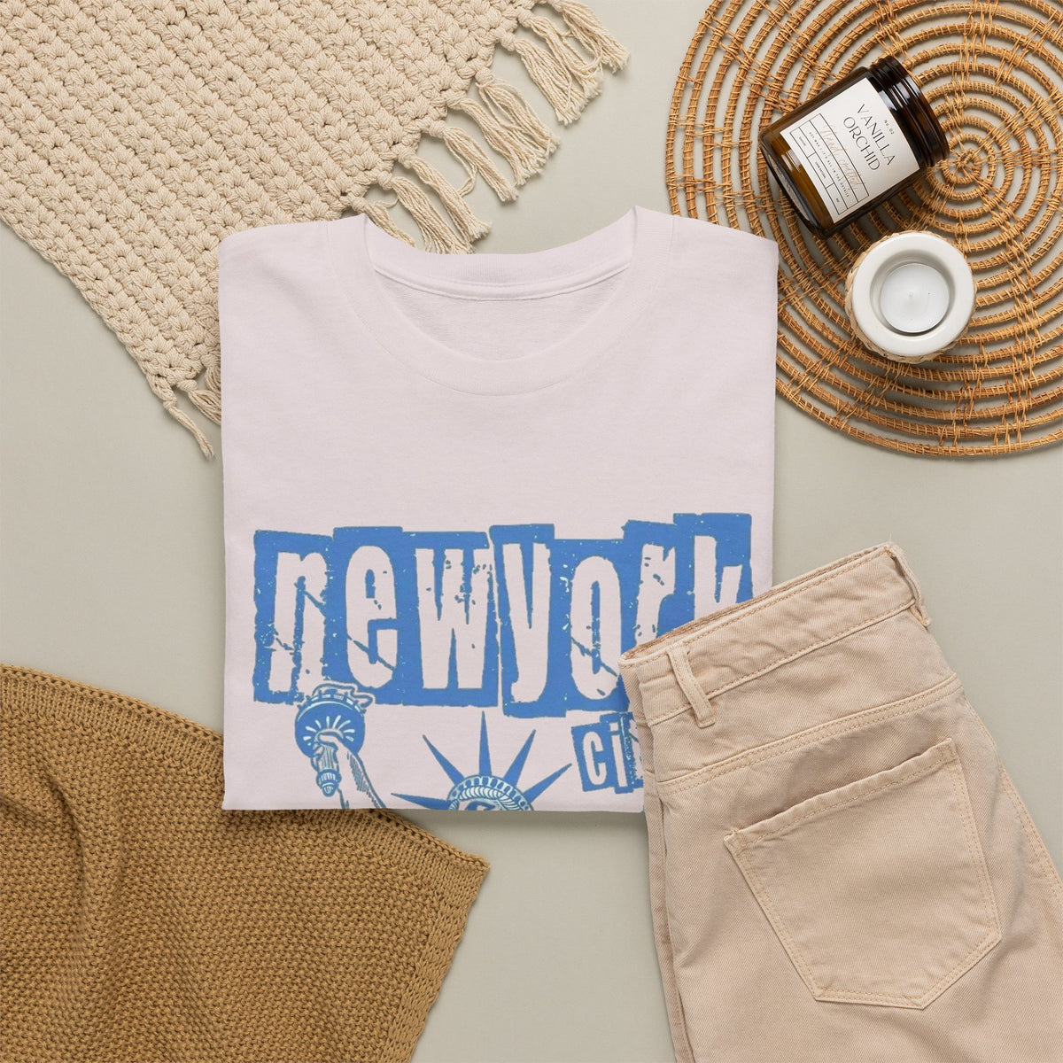 New York Retro Classic Graphic T Shirt Men's Liberty  Heavy Cotton Tee