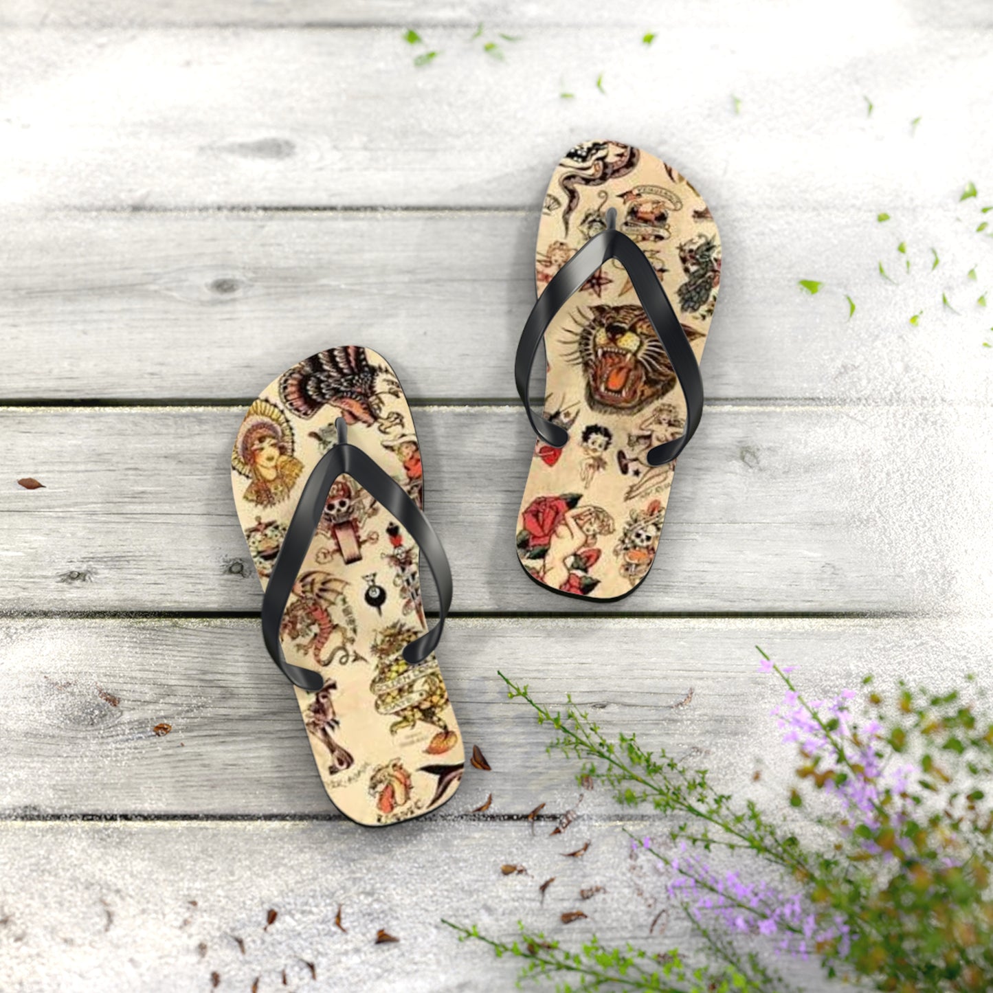 Sailor Jerry Sandals, Beach Shoes, Vacation Flip Flops, Pool Slides, Comfortable