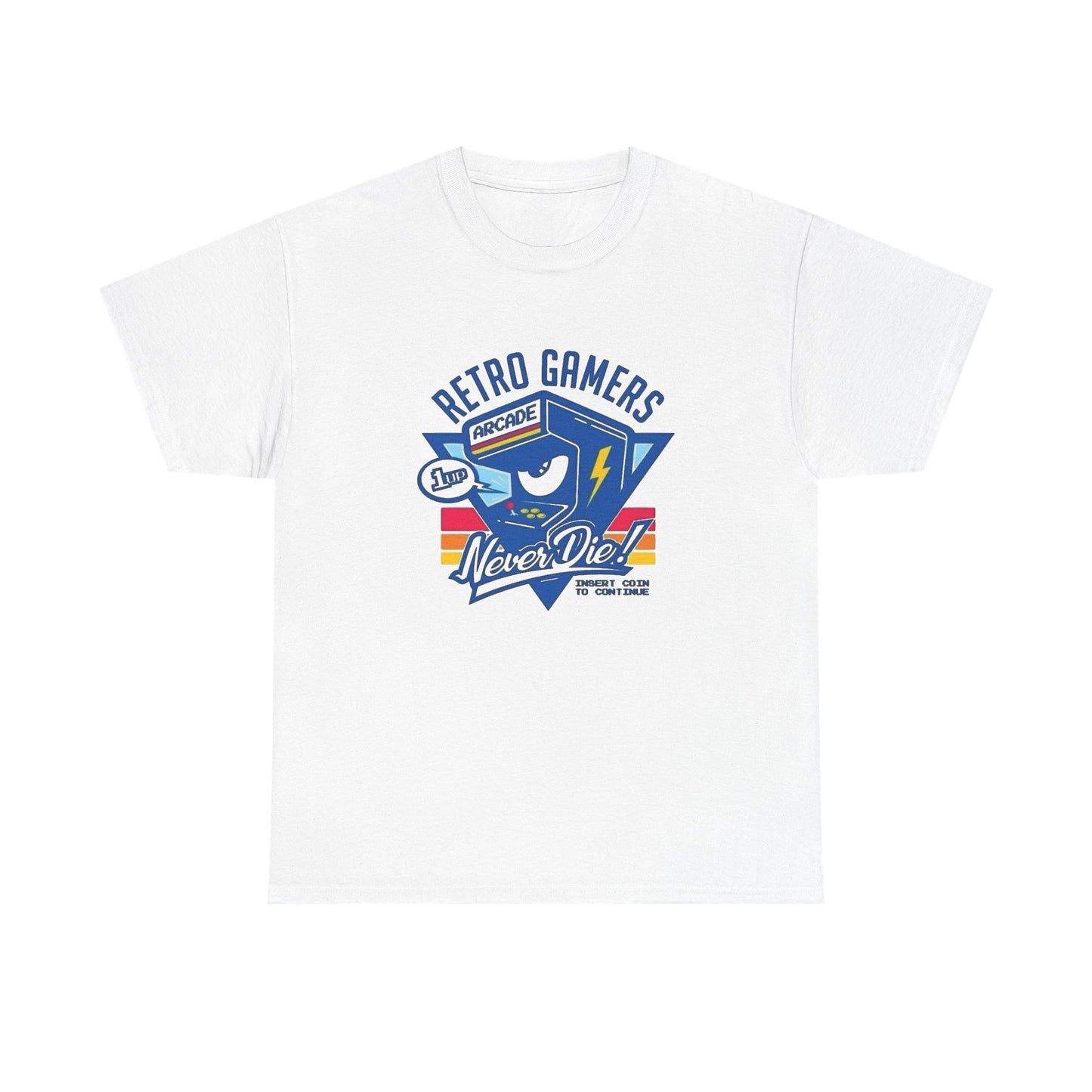Retro Gamers Never Die Graphic T Shirt NEW Adult Regular Sizing Tee