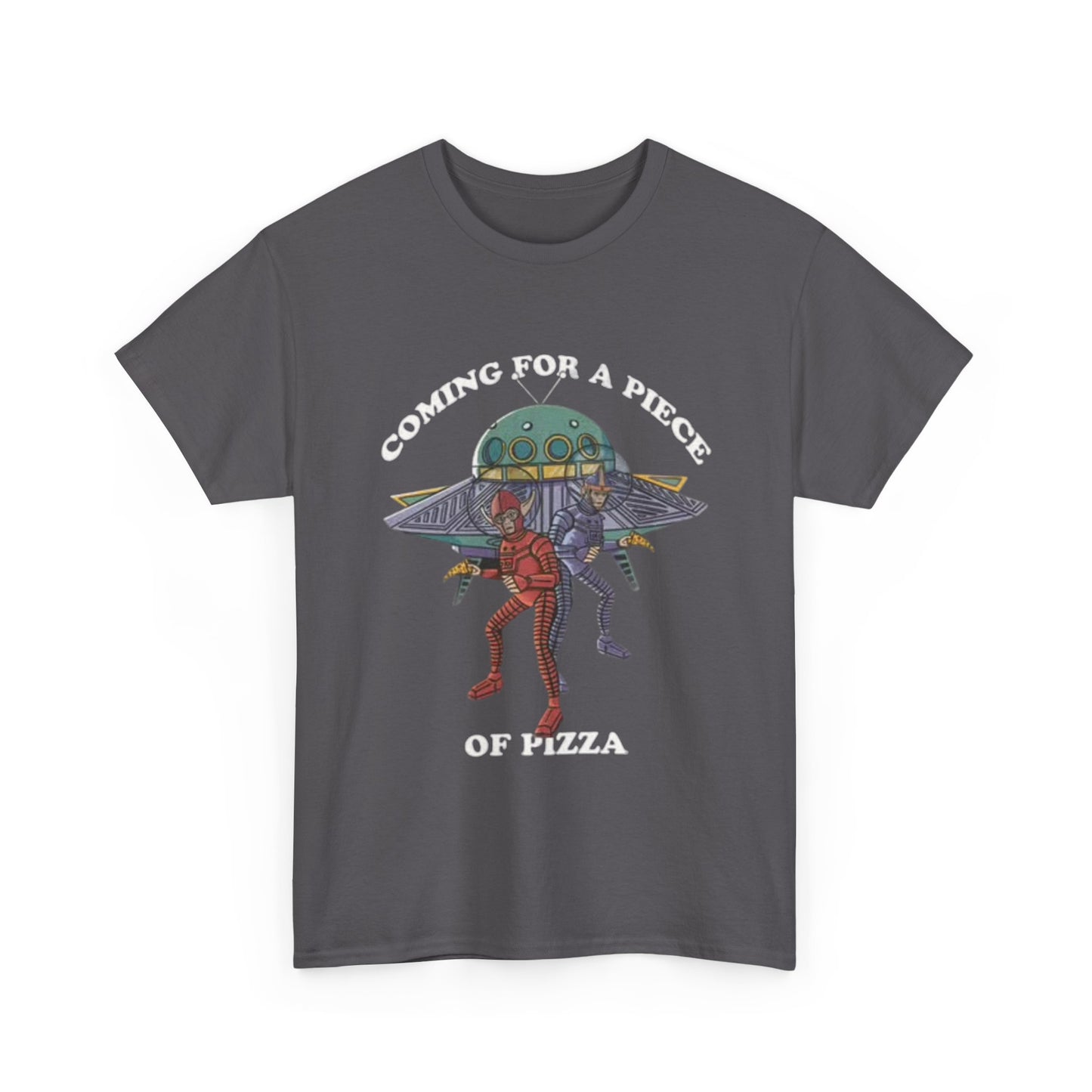 Alien Pizza Run Shirt Funny New York Gift Space Ship Unisex Heavy Cotton Tee