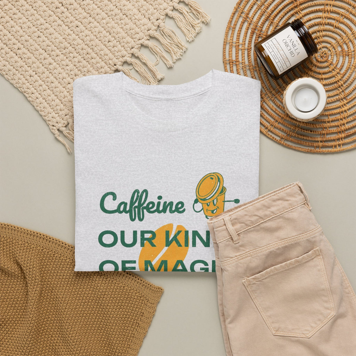 Caffeine Our Magic Potion Coffee Graphic T Shirt Men's Heavy Cotton Tee