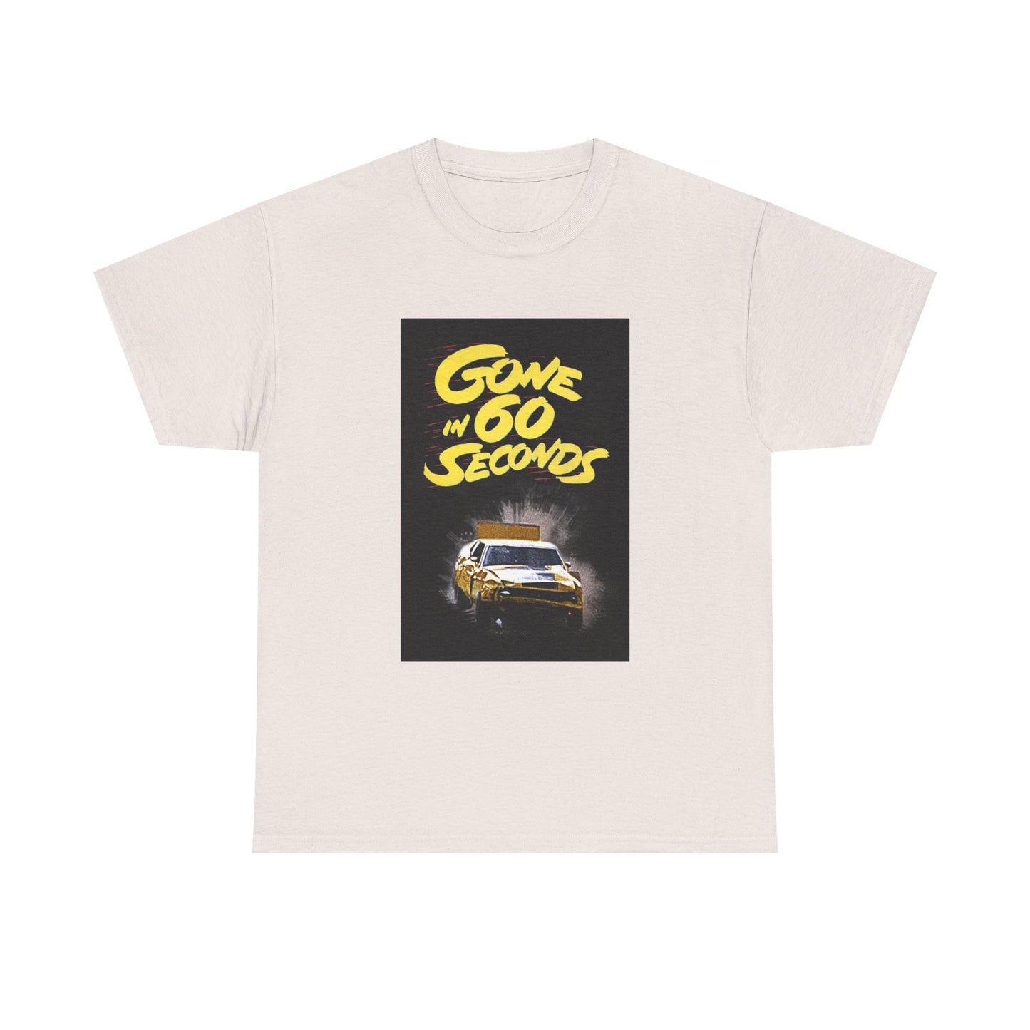Gone in 60 Seconds Tshirt Vintage Ford Mustang Retro Poster Unisex Heavy Cotton