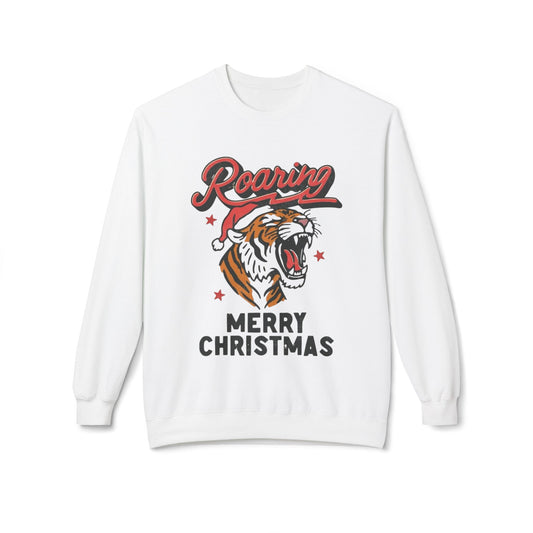 Roaring Merry Christmas Sweater NEW Unisex Fleece Crewneck Sweatshirt