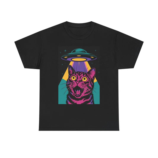 Cat Alien Craft T Shirt Funny Graphic Unisex Heavy Cotton Tee
