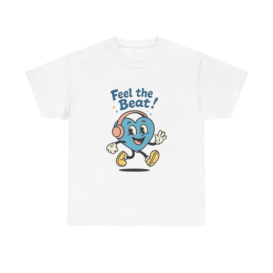 Feel The Beat Music Graphic T Shirt NEW GIFT Unisex Heavy Cotton Tee