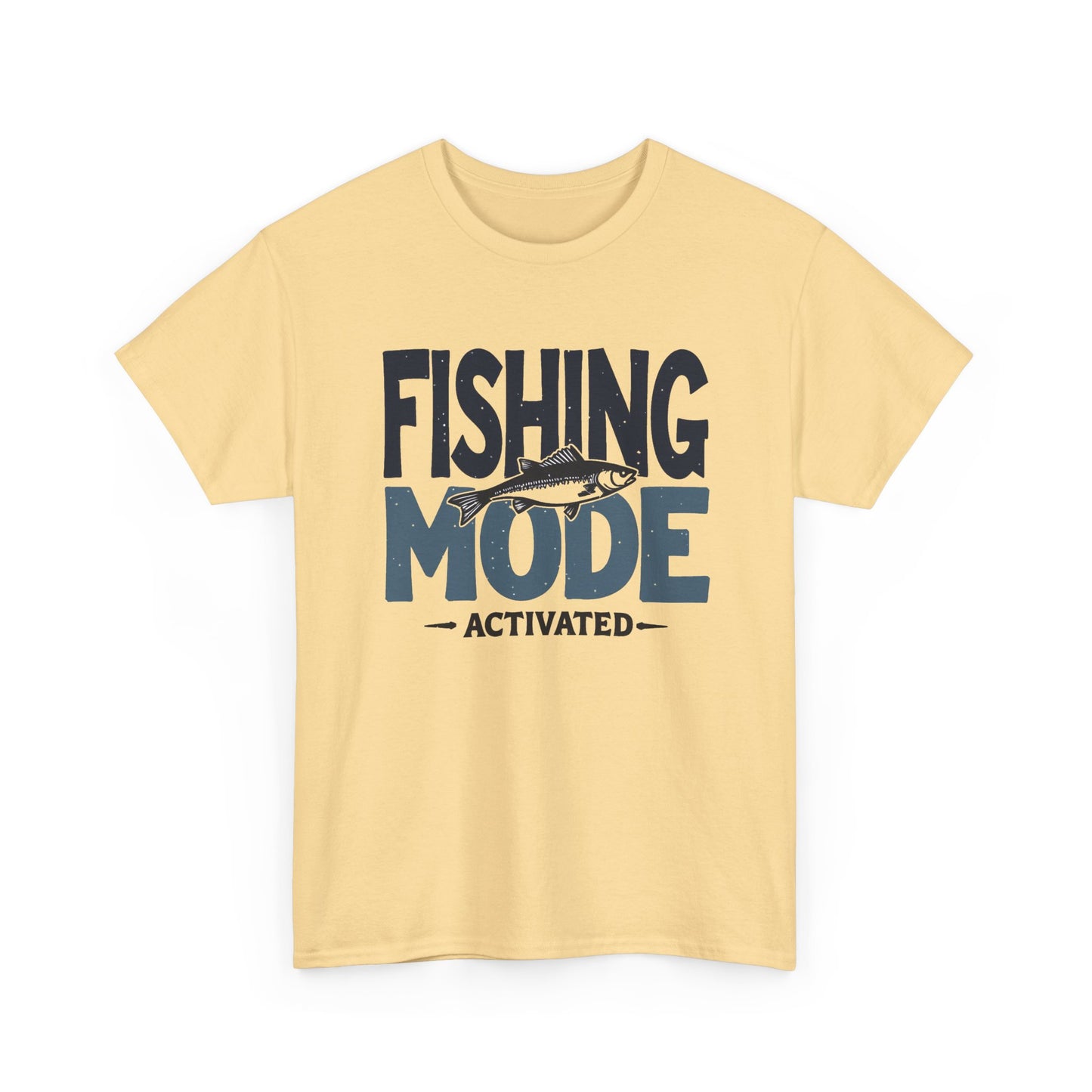 Fishing Mode Activated Graphic T Shirt Men's Heavy Cotton Tee