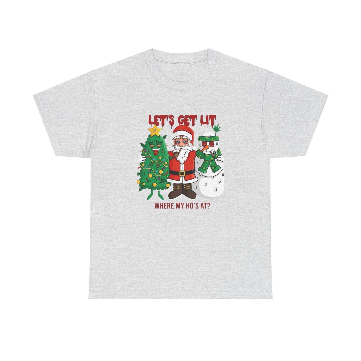 Lets Get Lit This Christmas Graphic T Shirt NEW GIFT Unisex Heavy Cotton Tee