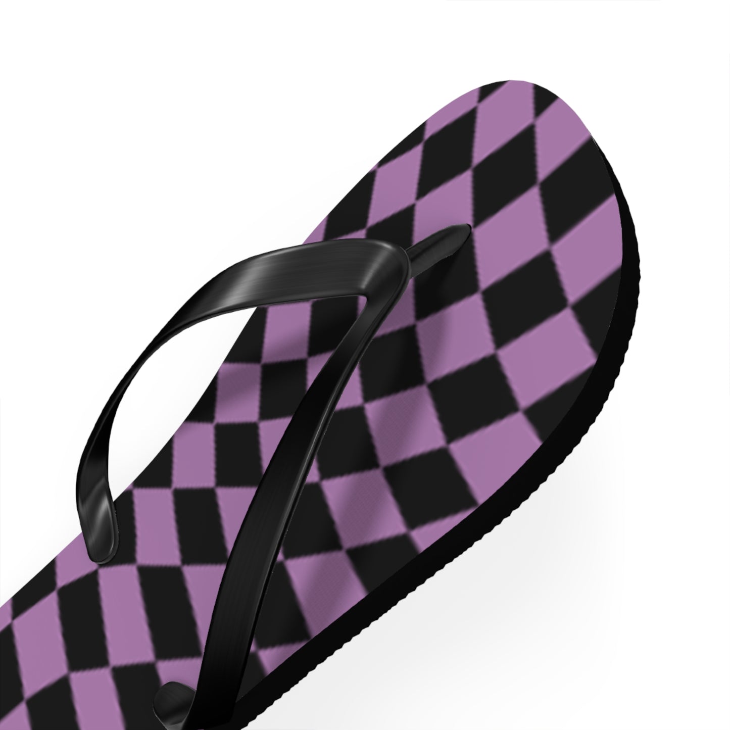 Purple Checkered Sandals, Beach Shoes, Vacation Flip Flops, Pool Slides