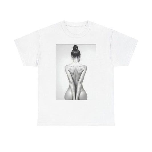 Sexy Graphic T Shirt Nude Model Black And White Art Unisex Heavy Cotton Tee