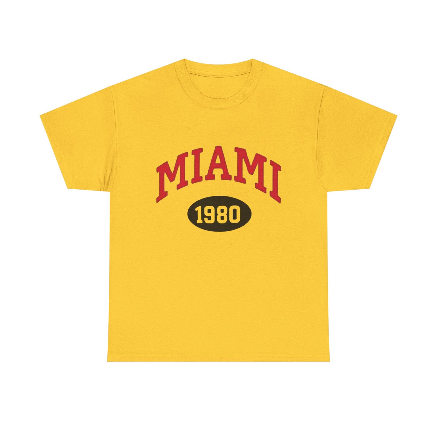 Miami 1980's Graphic T Shirt NEW Unisex Heavy Cotton Tee