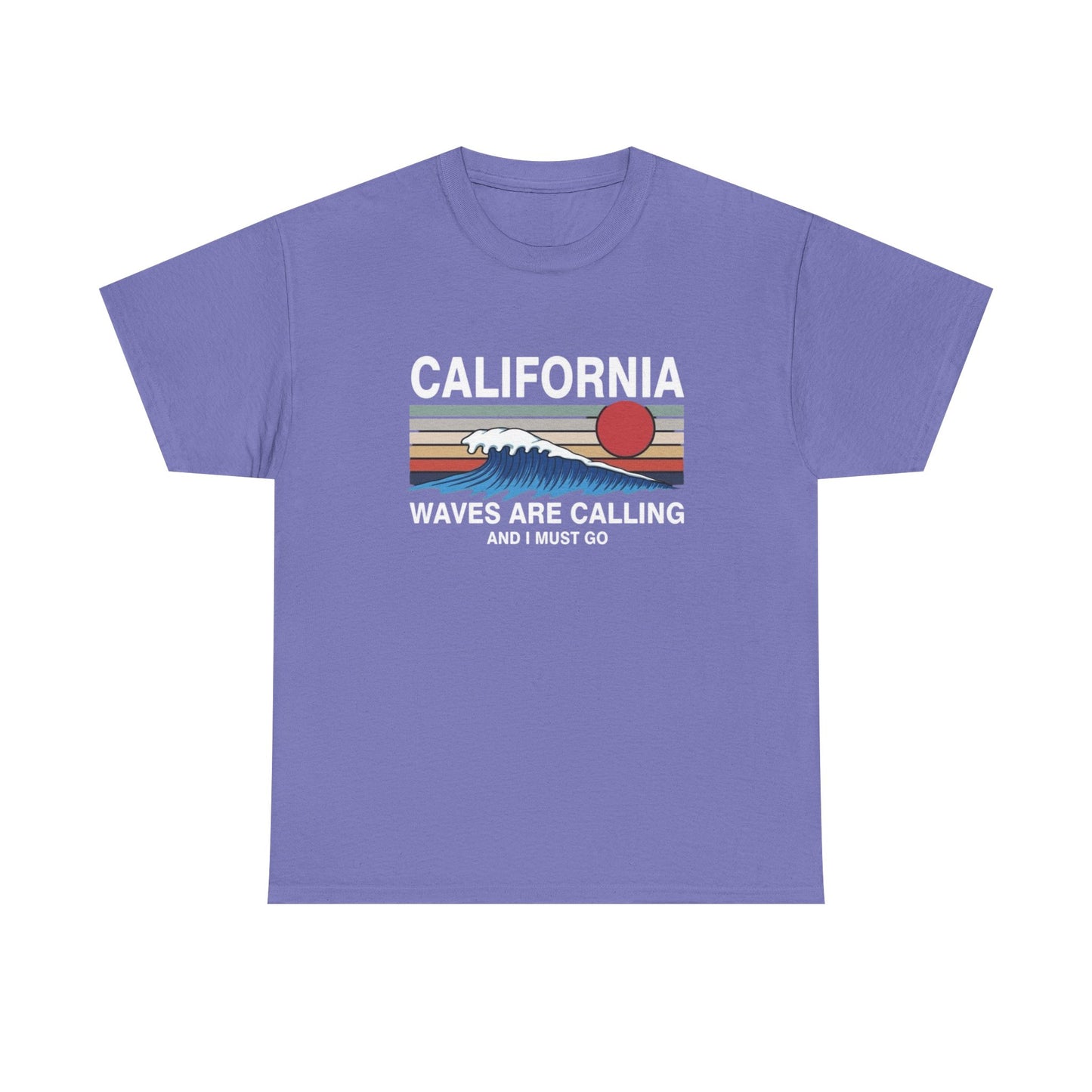 California Waves Are Calling Surfing Graphic T Shirt Unisex Adults NEW