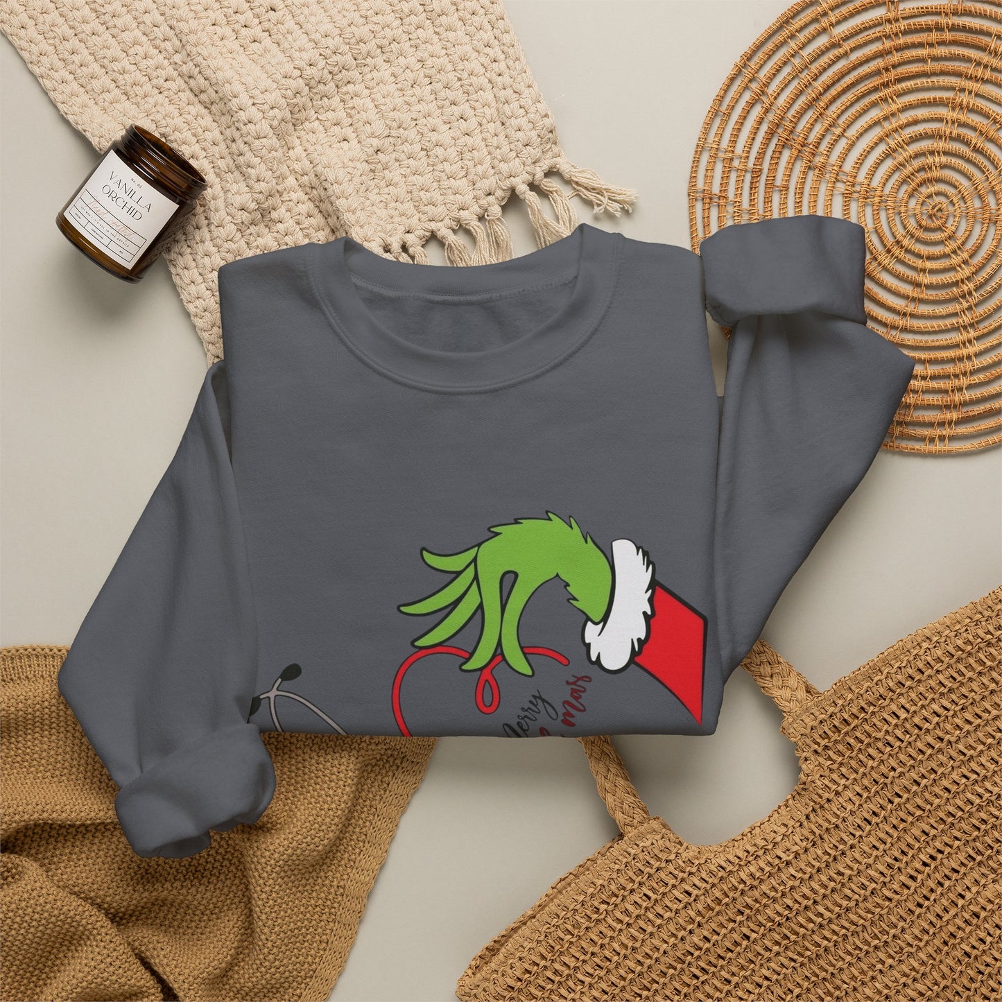 The Grinch Graphic Nurse Doctor Sweater NEW Heavy Blend™ Crewneck Sweatshirt