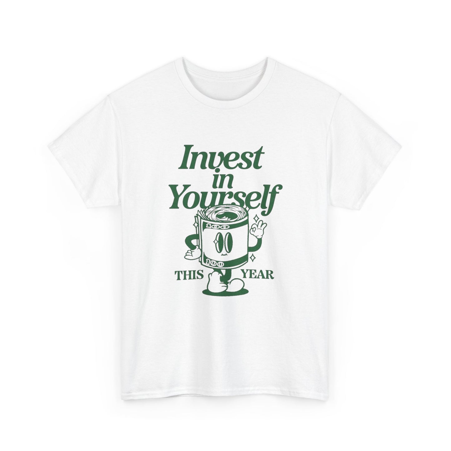Invest In Yourself This Year Graphic T Shirt NEW Unisex Heavy Cotton Tee