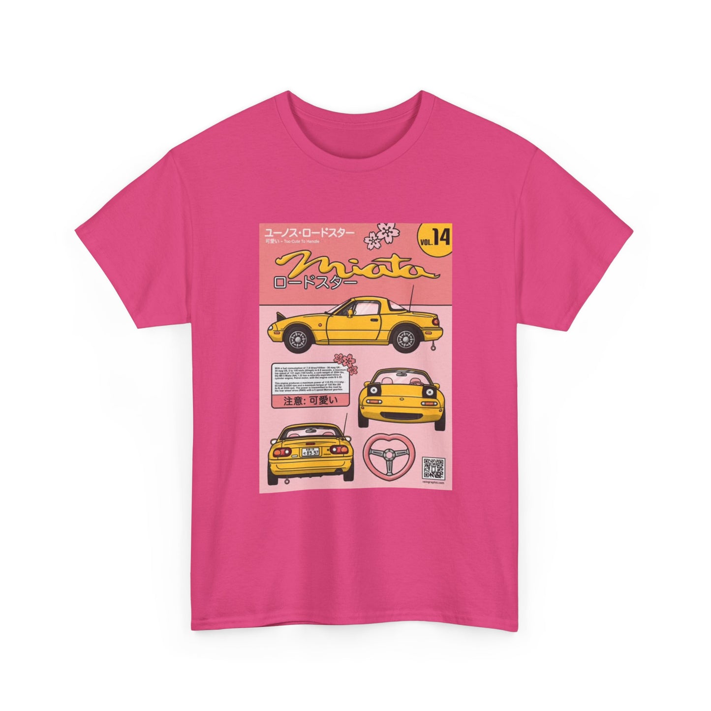 Mazda Miata Tshirt JDM Graphic Anime Cute Unisex Heavy Cotton Tee