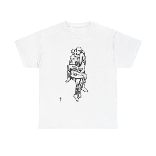 Sexy Couple Graphic T Shirt Vintage Art Unisex Heavy Cotton Tee