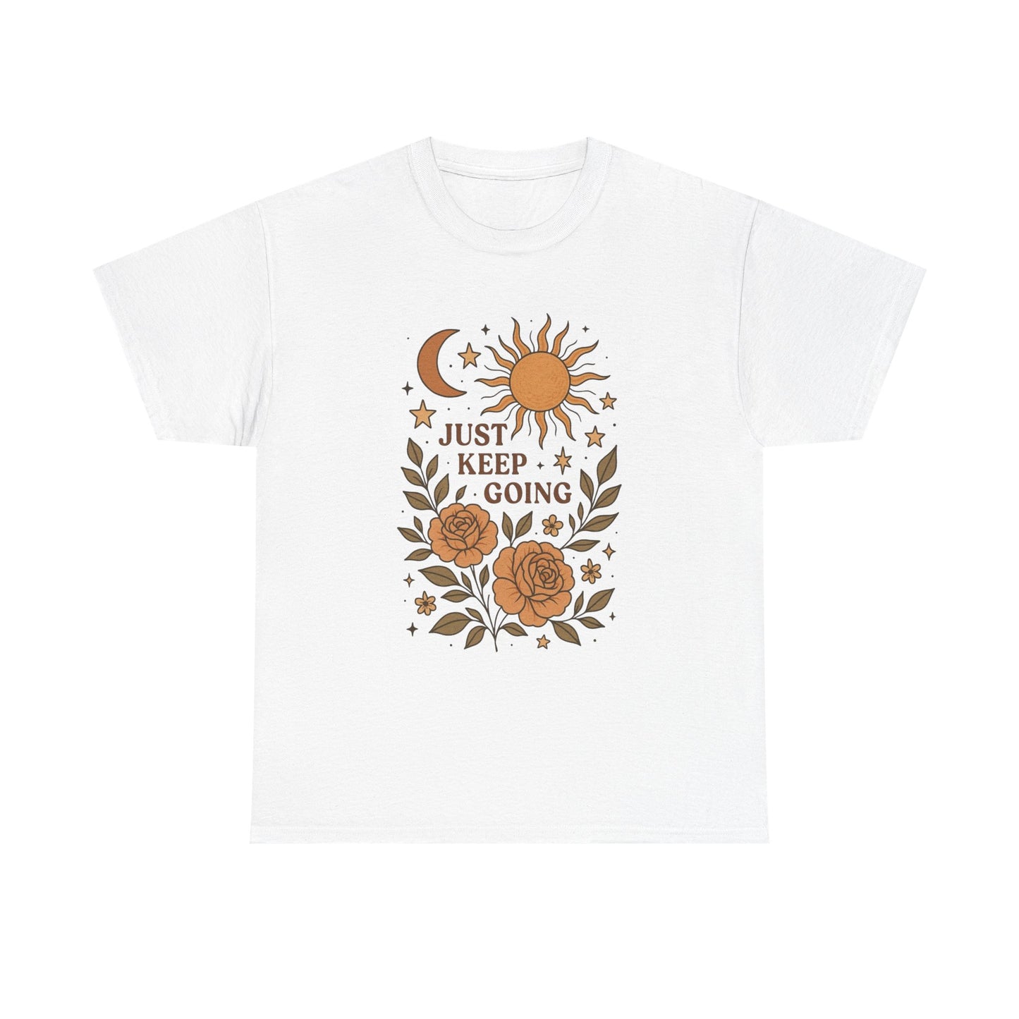 Just Keep Going Graphic T Shirt NEW ADULT Unisex Heavy Cotton Tee