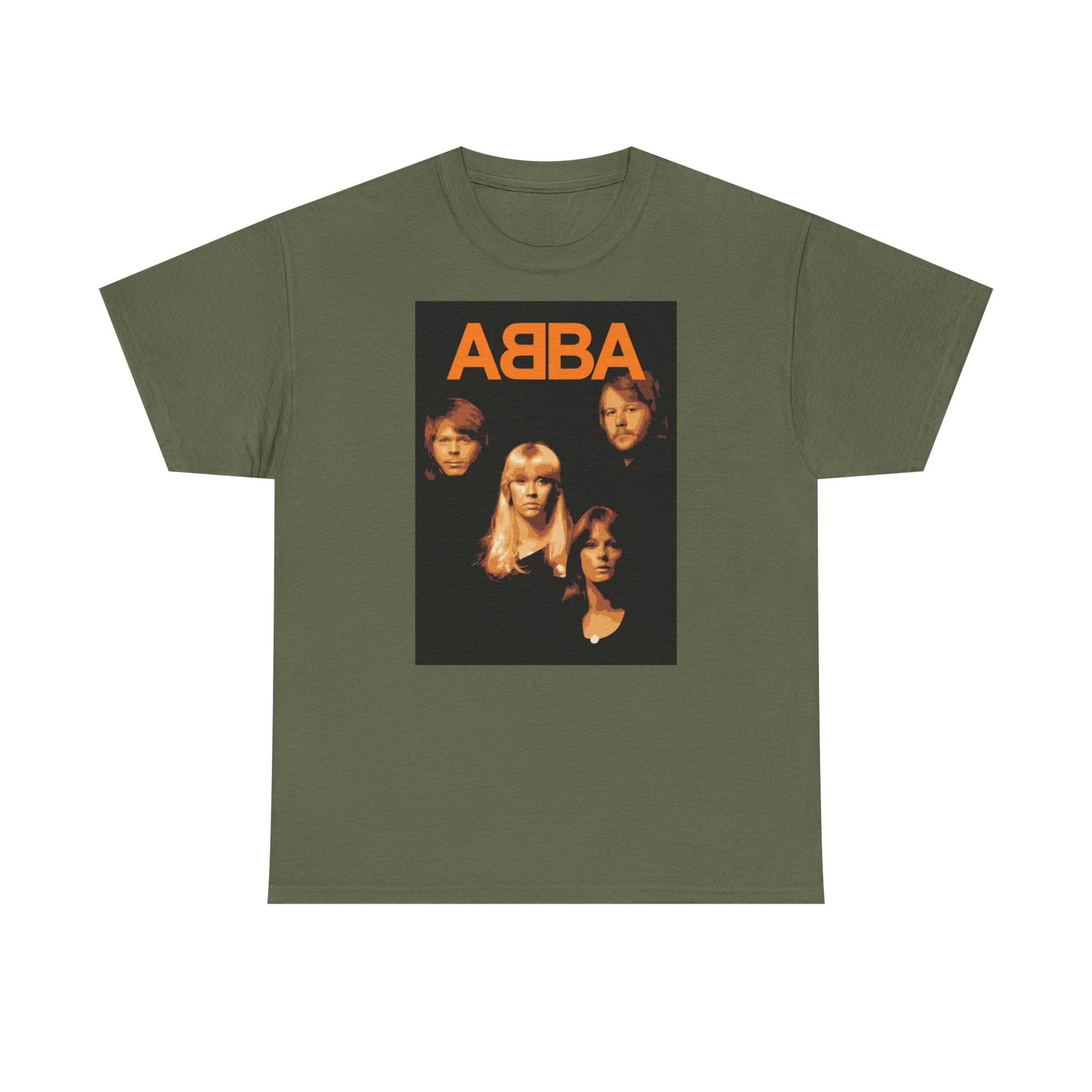 Abba T-shirt vintage retro neon lights classic music Unisex Heavy Cotton Tee