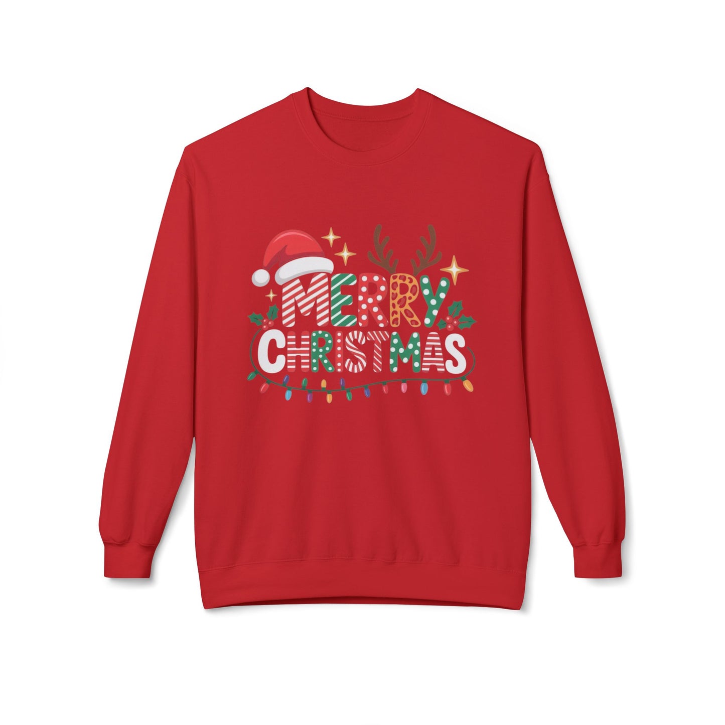 Merry Christmas Sweater Unisex Midweight Softstyle Fleece Crewneck Sweatshirt