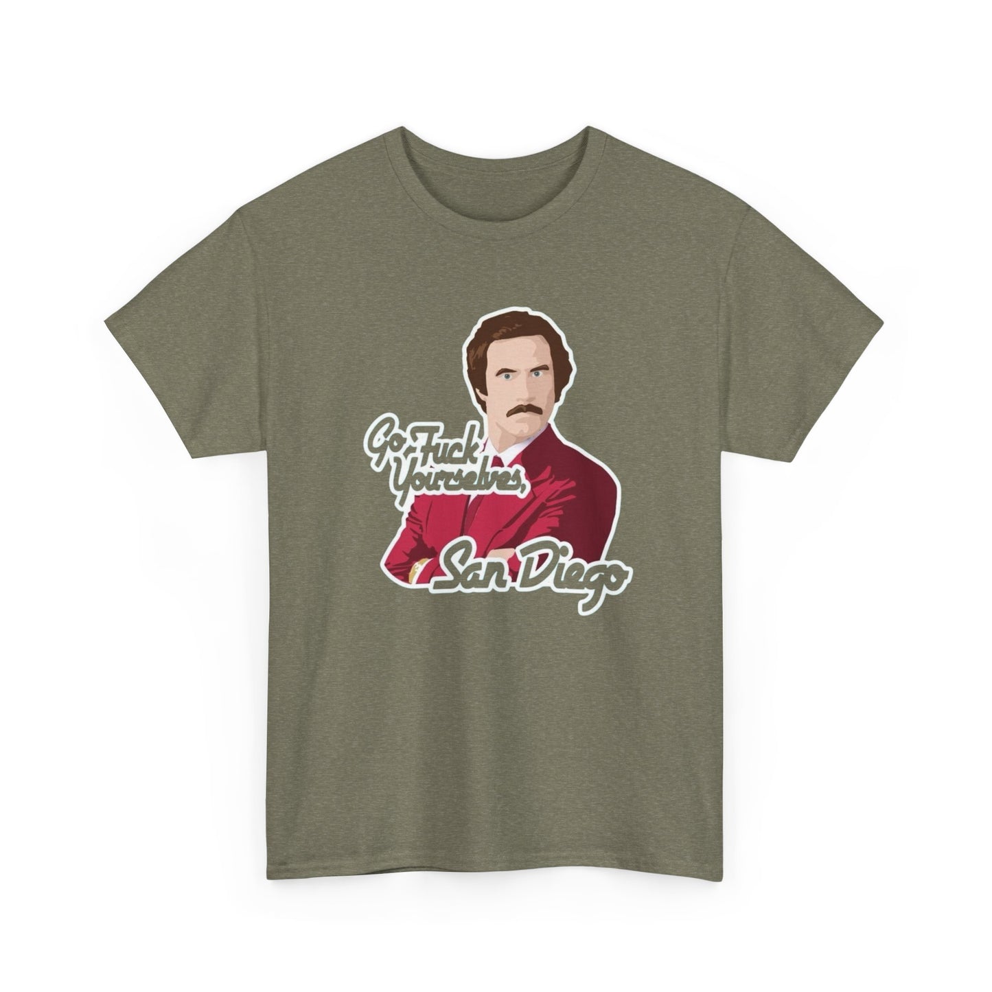 Anchorman Ron Burgundy San Diego Graphic T Shirt Unisex Heavy Cotton Tee