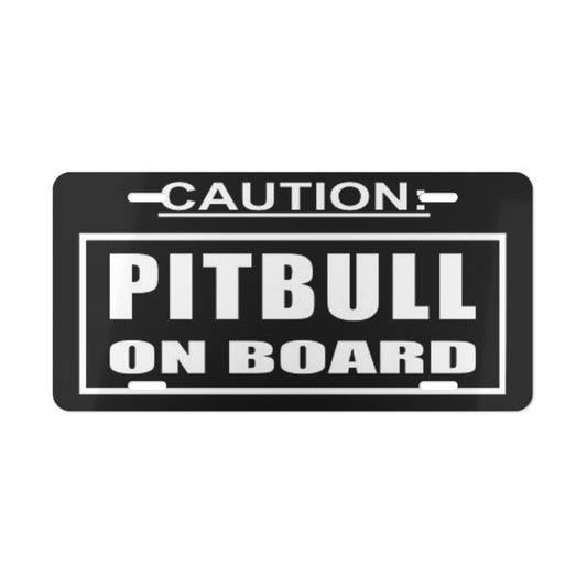 Caution Pitbull On Board License Plate Vanity BRAND NEW USA