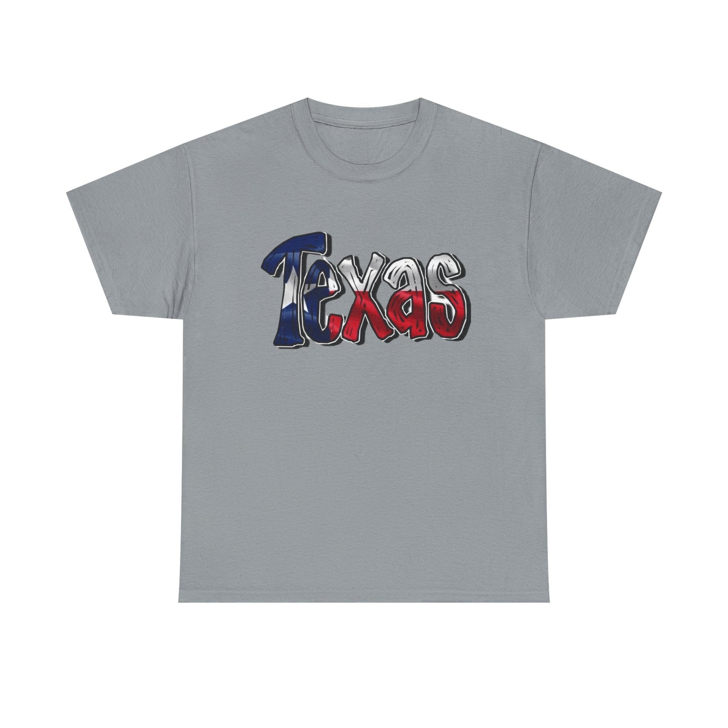 Texas State American Flag Graphic T Shirt NEW GIFT Unisex Heavy Cotton Tee